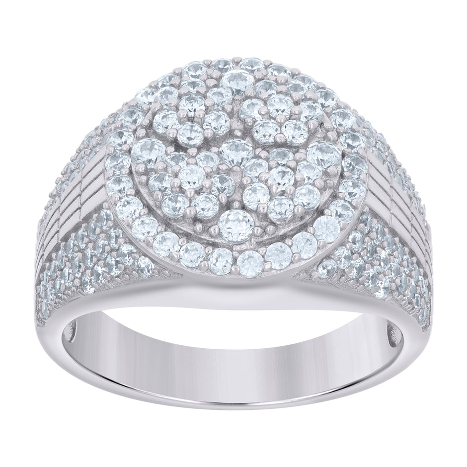 925 Sterling Silver Mens Cubic-Zirconia Fashion Ring Size 11 - SLV-119265