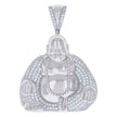 925 Sterling Silver Mens Cubic-Zirconia Buddha Religious Charm Pendant
