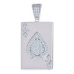 925 Sterling Silver Mens Cubic-Zirconia Ace Of Spade Playing Cards Gambling Charm Pendant