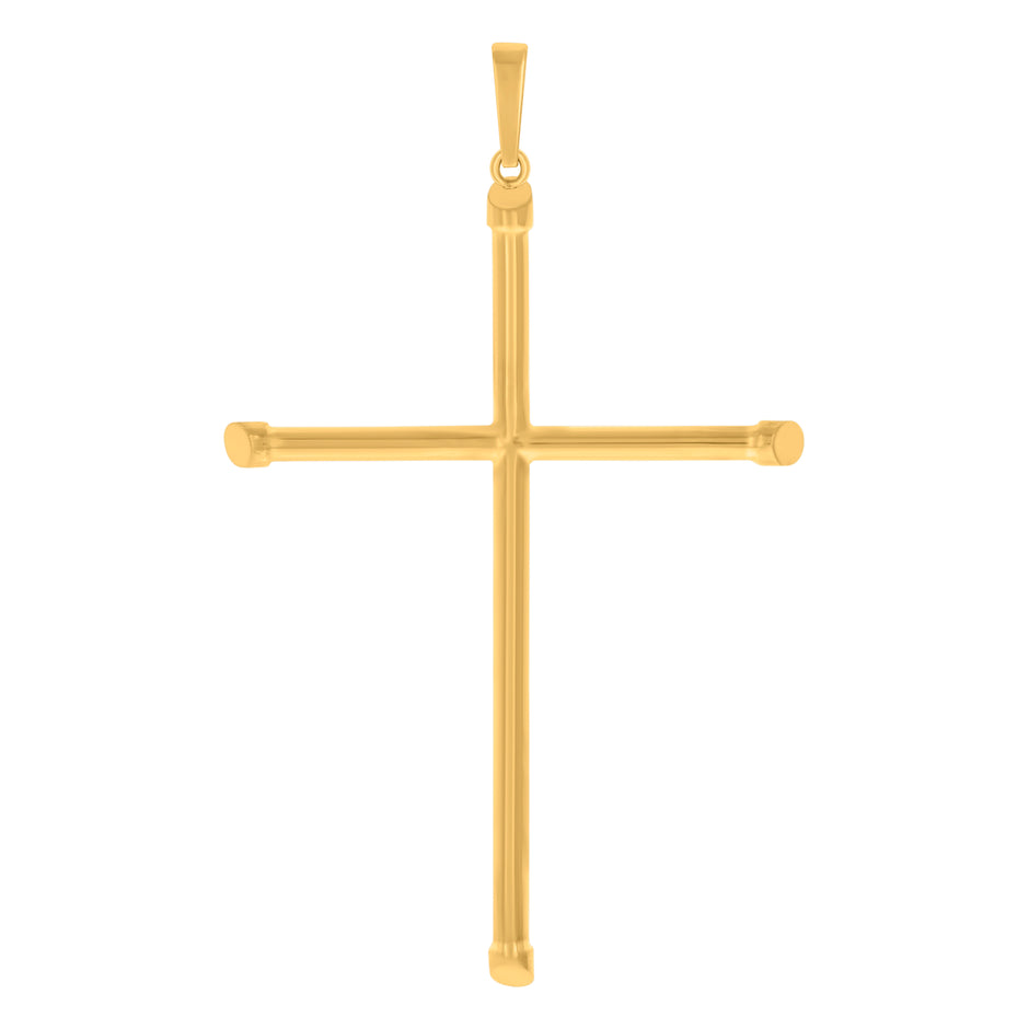 10kt Yellow Gold Mens Cross Religious Charm Pendant