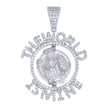 925 Sterling Silver Mens Cubic-Zirconia The World Is Mine World Map Charm Pendant