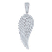 925 Sterling Silver Mens Cubic-Zirconia Angel Wing Angle Charm Pendant