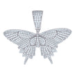 925 Sterling Silver Mens Cubic-Zirconia Butterfly Fashion Charm Pendant