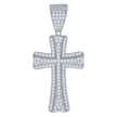 925 Sterling Silver Mens Cubic-Zirconia Cross Religious Charm Pendant