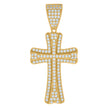925 Sterling Silver Yellow-tone Mens Cubic-Zirconia Cross Religious Charm Pendant