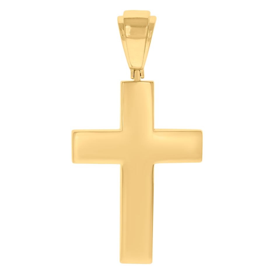 925 Sterling Silver Yellow-tone Mens Cross Religious Charm Pendant