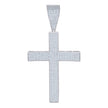925 Sterling Silver Mens Cubic-Zirconia Cross Religious Charm Pendant