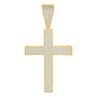 925 Sterling Silver Yellow-tone Mens Cubic-Zirconia Cross Religious Charm Pendant