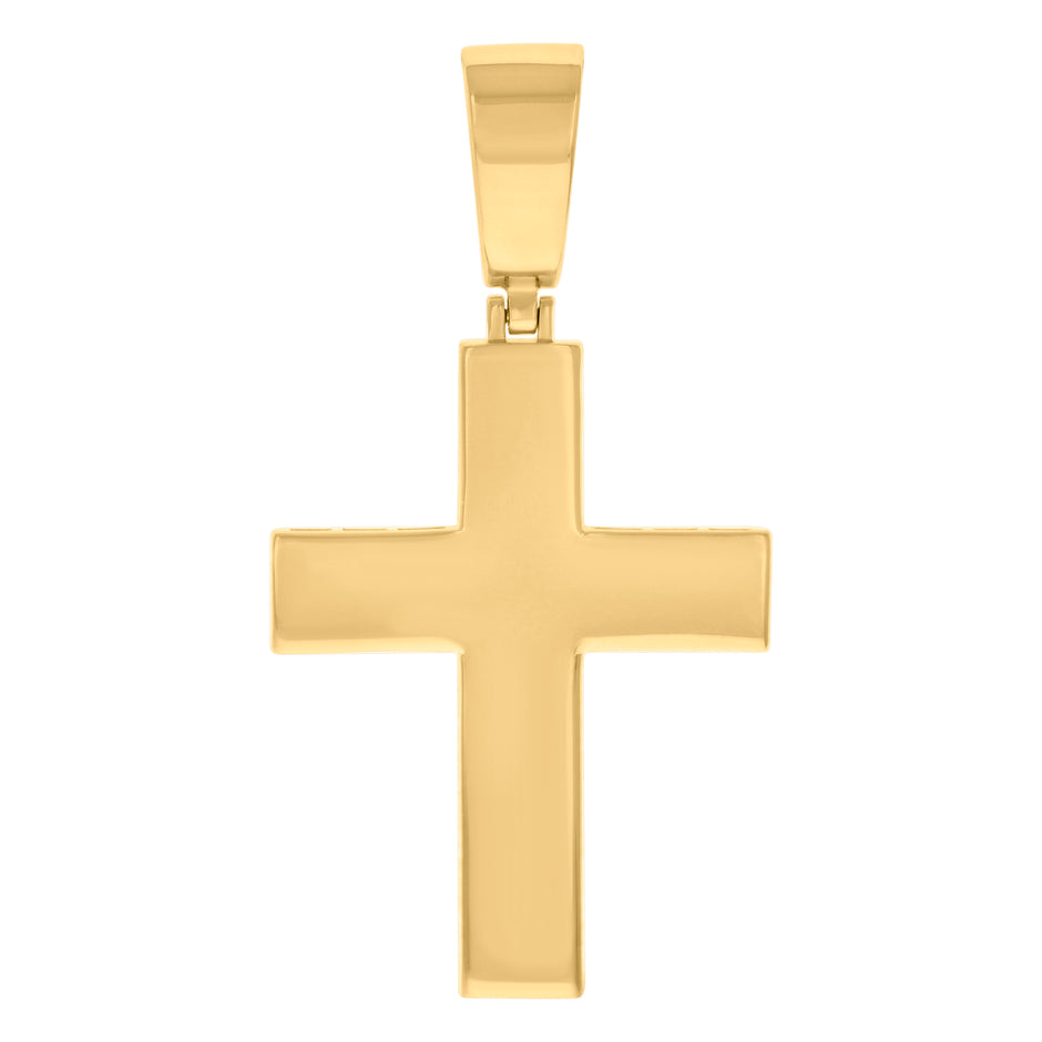 925 Sterling Silver Yellow-tone Mens Cross Religious Charm Pendant