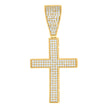 925 Sterling Silver Yellow-Tone Mens Cubic-Zirconia Cross Religious Charm Pendant