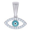 925 Sterling Silver Unisex Cubic-Zirconia Enameled Evil Eye Good Luck Charm Pendant