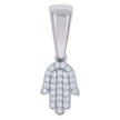 925 Sterling Silver Unisex Cubic-Zirconia Hamsa Symbol Religious Charm Pendant