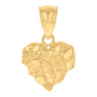 10kt Yellow Gold Womens Nugget Heart Charm Pendant