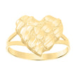 10kt Yellow Gold Womens Nugget Heart Ring