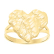 10kt Yellow Gold Womens Nugget Heart Ring