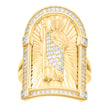 10kt Yellow Gold Womens Princess Cut Round Cubic-Zirconia Saint Jude Religious Ring