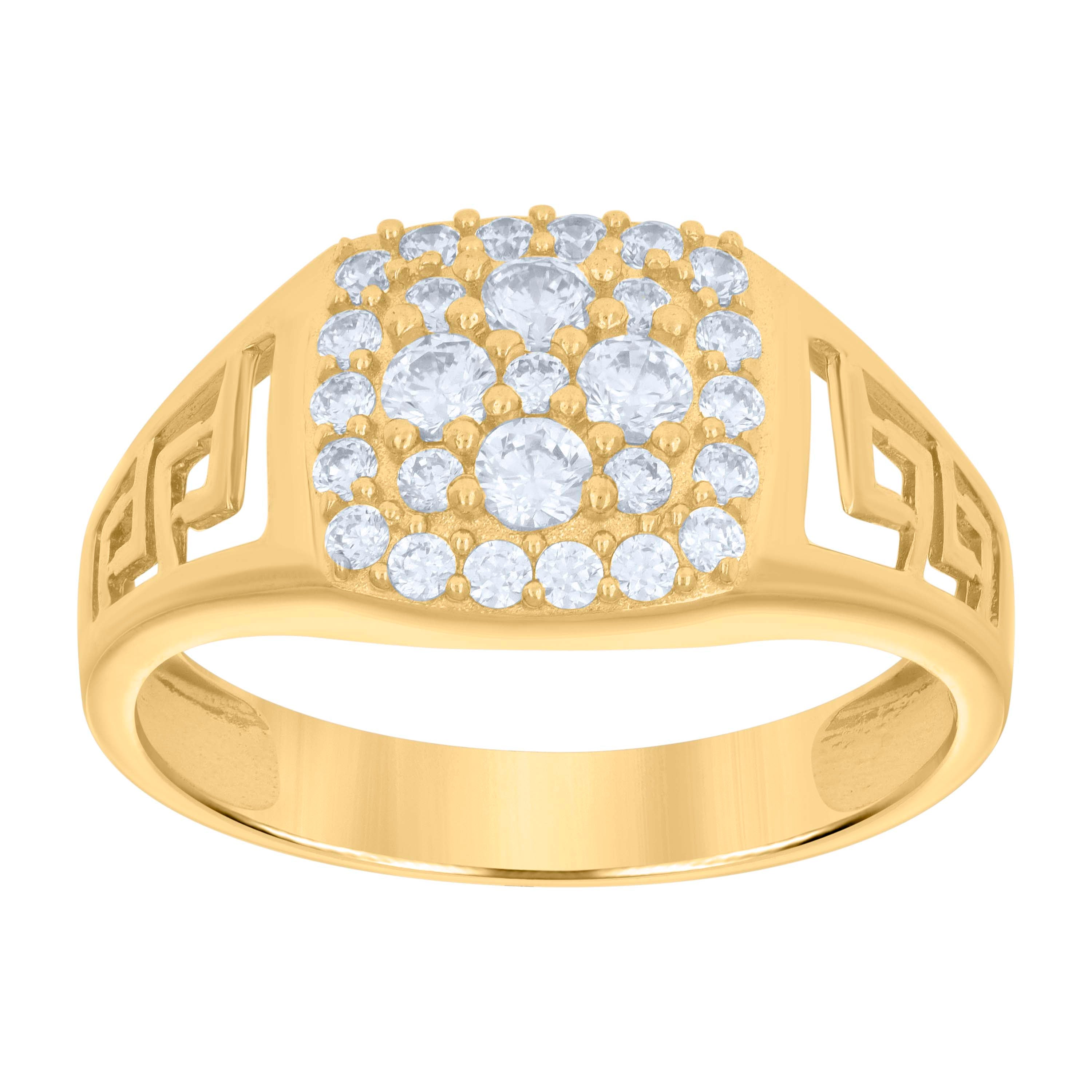 10kt Yellow Gold Mens Cubic-Zirconia Fashion Ring 