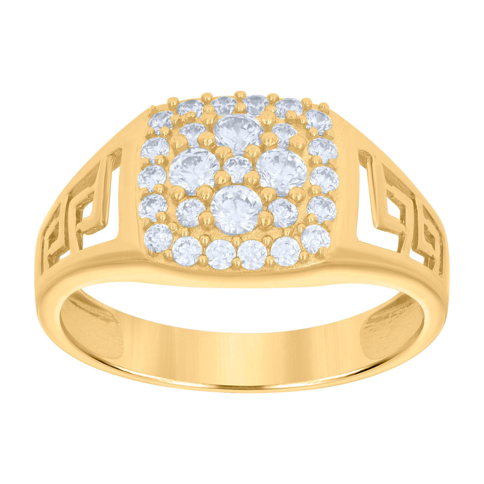 10kt Yellow Gold Mens Cubic-Zirconia Fashion Ring 