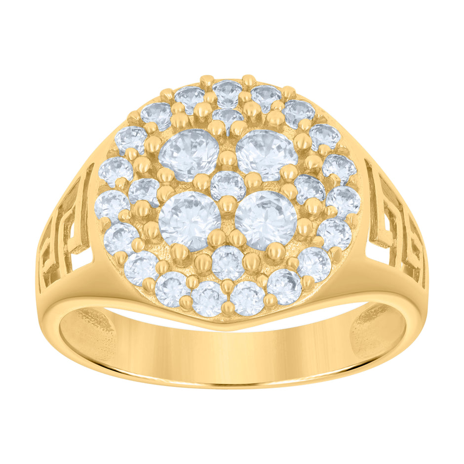 10kt Yellow Gold Mens Cubic-Zirconia Fashion Ring 