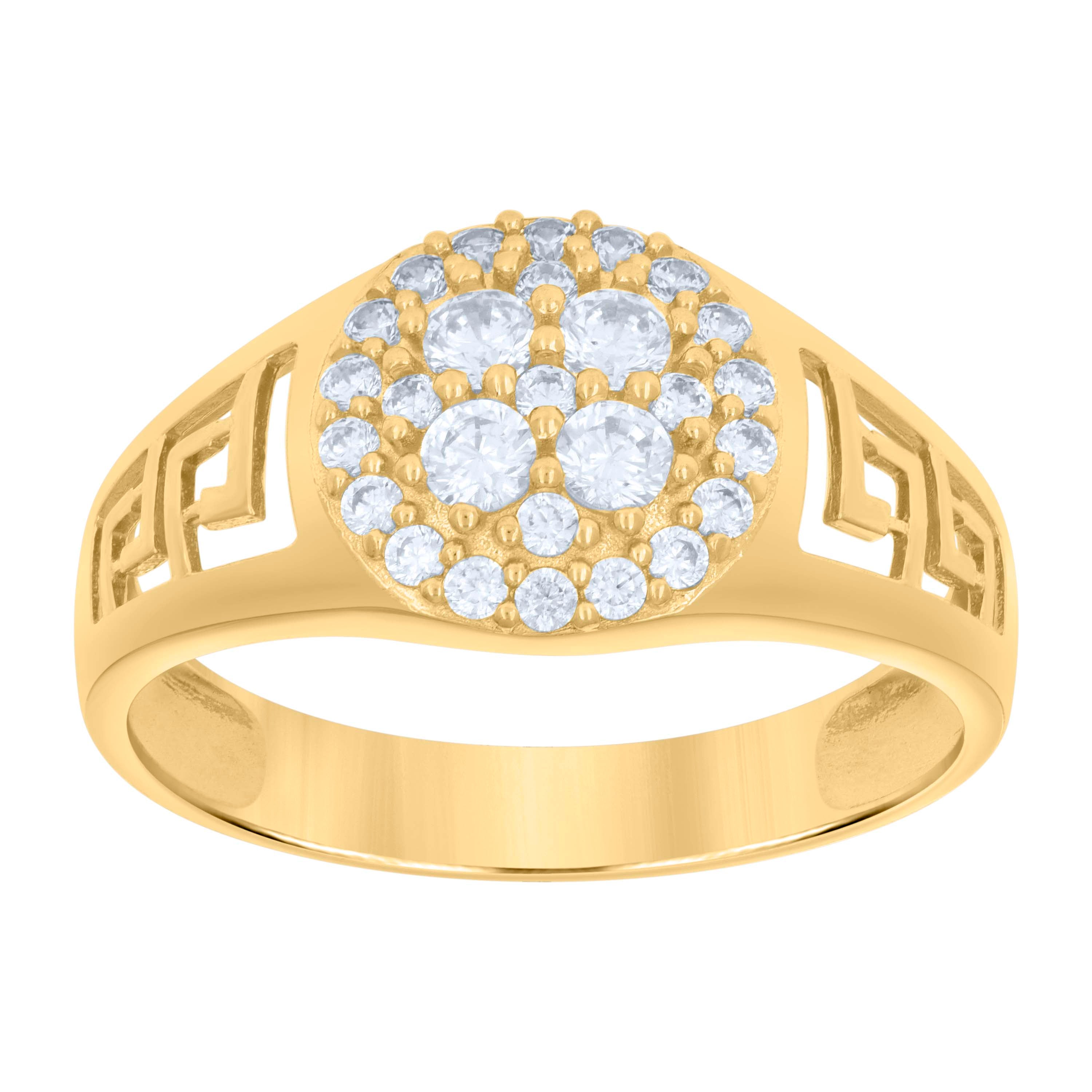 10kt Yellow Gold Mens Cubic-Zirconia Fashion Ring 