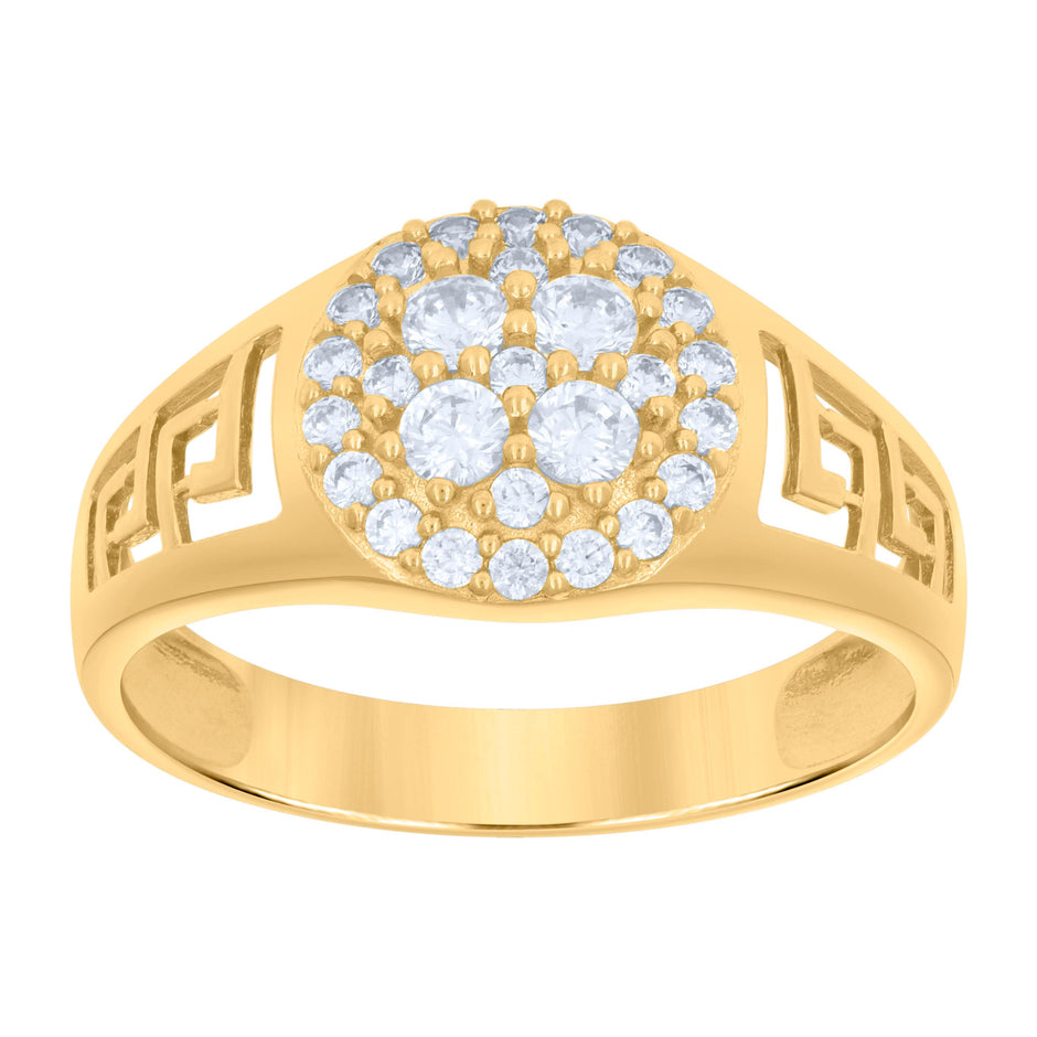 10kt Yellow Gold Mens Cubic-Zirconia Fashion Ring 