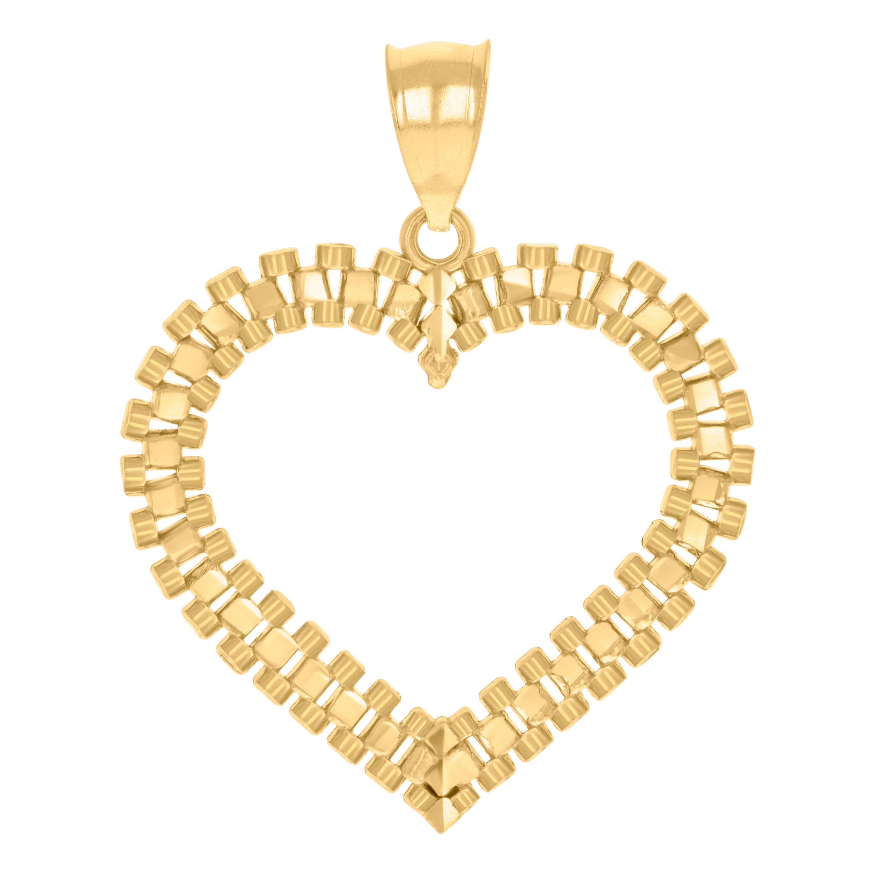 10kt Yellow Gold Womens Heart Charm Pendant