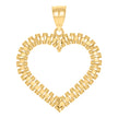 10kt Yellow Gold Womens Heart Charm Pendant