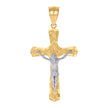 10kt Two-tone Gold Mens Crucifix Cross Religious Charm Pendant