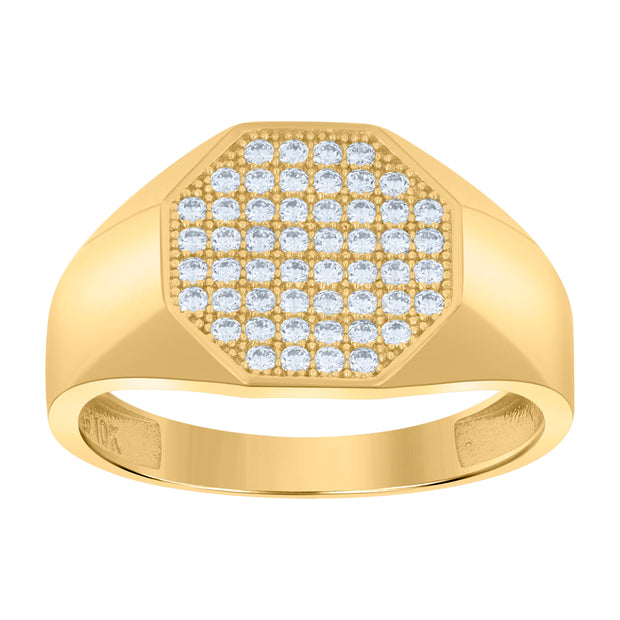 10Kt Gold Cz Men'S Ring