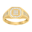 10kt Yellow Gold Mens Cubic-Zirconia Octagon Head Fashion Ring 