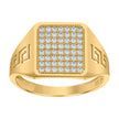 10kt Yellow Gold Mens Cubic-Zirconia Square Head Fashion Ring 