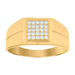 10kt Yellow Gold Mens Cubic-Zirconia Square Head Fashion Ring 