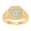 10kt Yellow Gold Mens Cubic-Zirconia Octagon Head Fashion Ring