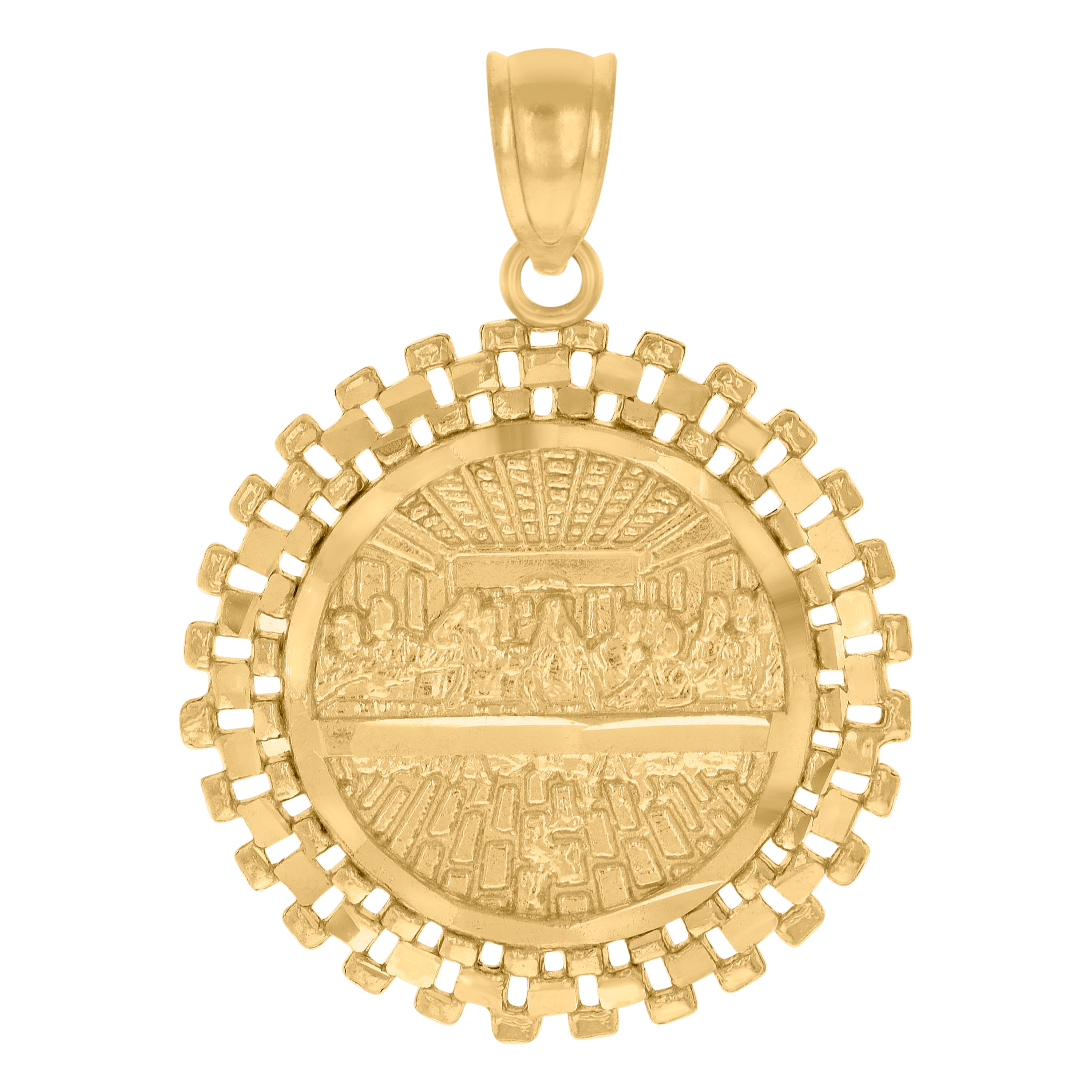 10kt Yellow Gold Mens Last Supper Religious Charm Pendant