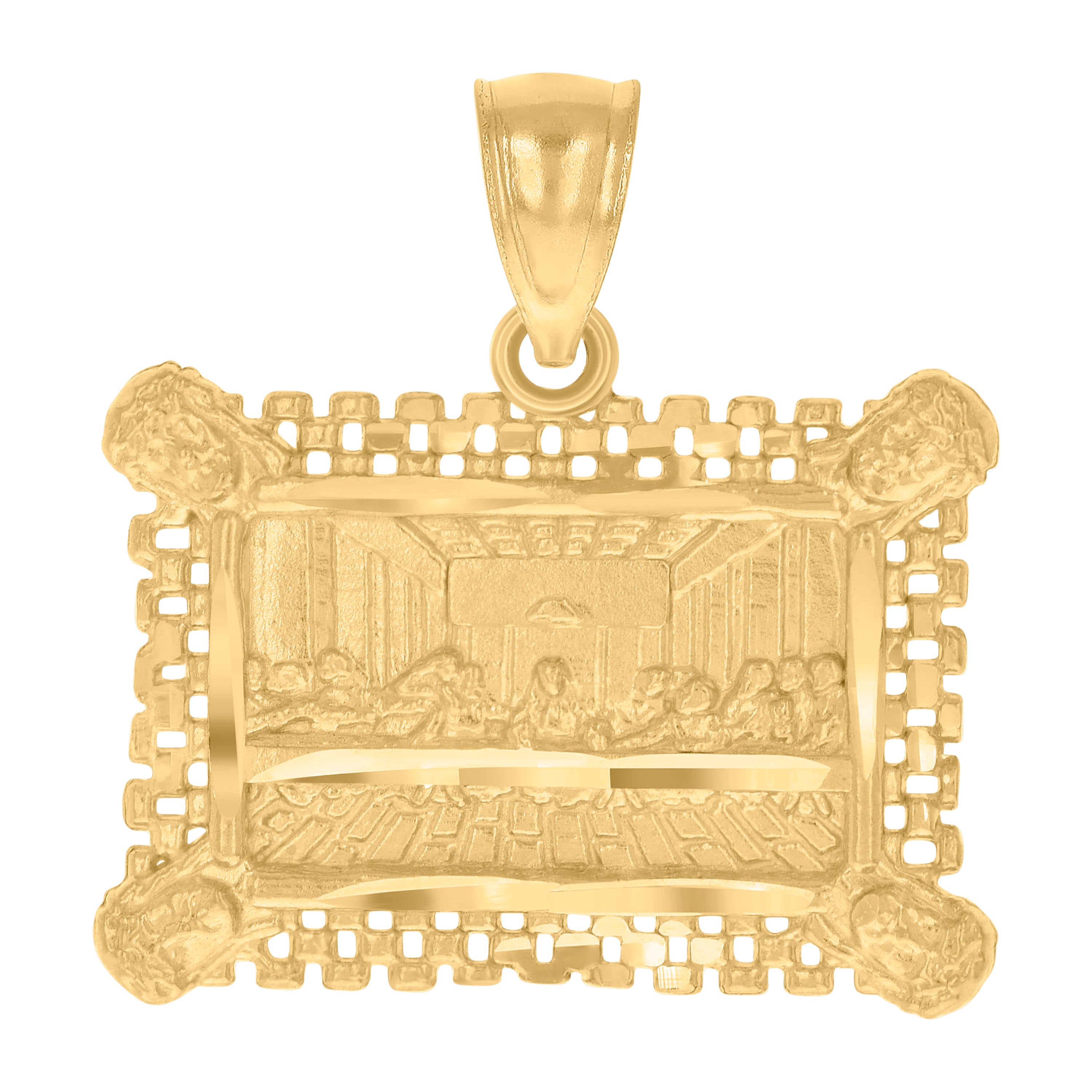 10kt Yellow Gold Mens Last Supper Religious Charm Pendant