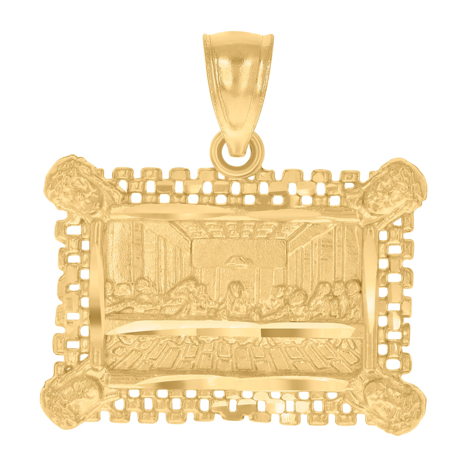 10kt Yellow Gold Mens Last Supper Religious Charm Pendant