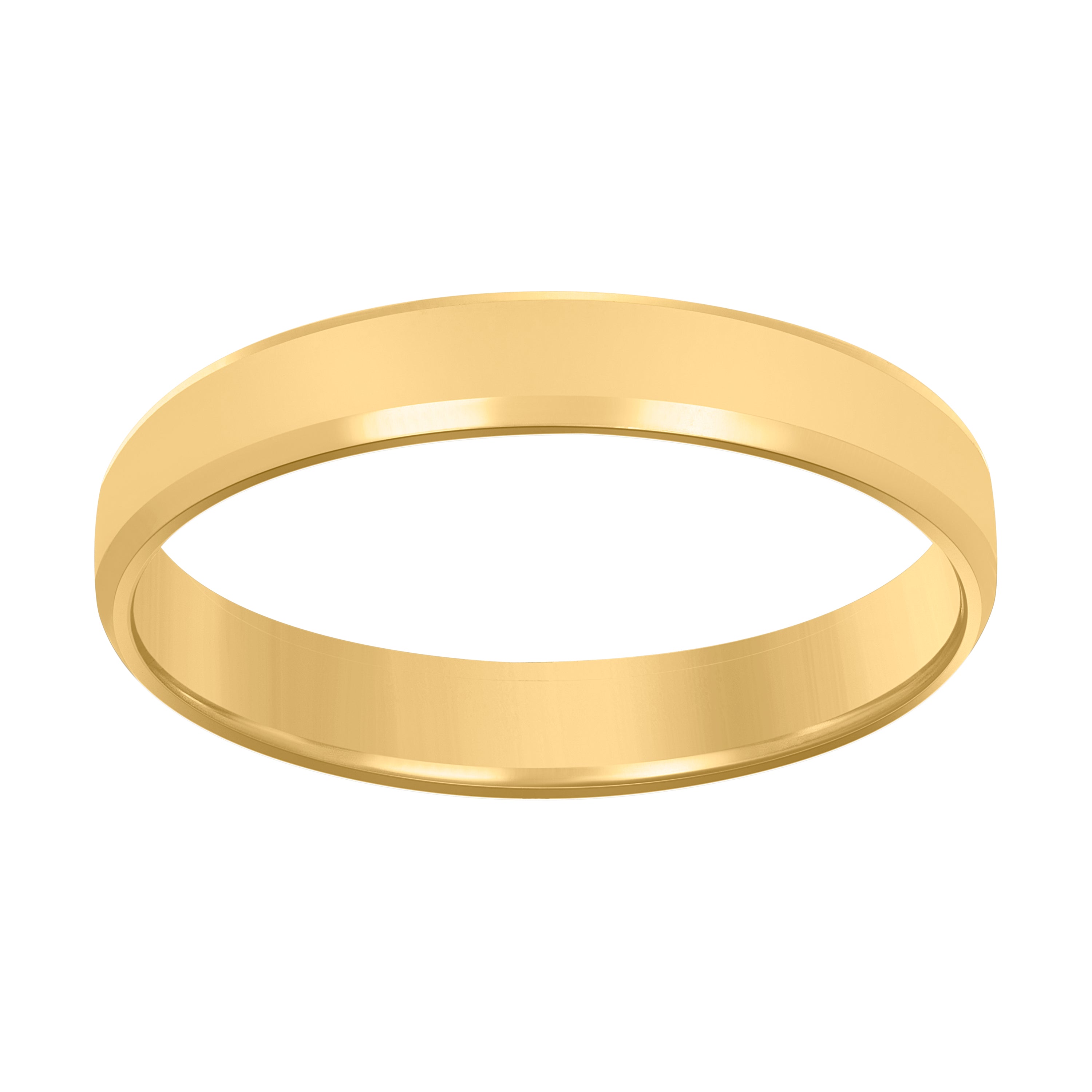14kt Yellow Gold Mens Flat Center Beveled Edge Wedding Band Ring 4mm Size 13 - SLV-120437