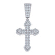 925 Sterling Silver Mens Baguette Round Cubic-Zirconia Cross Religious Charm Pendant
