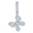 925 Sterling Silver Womens Baguette Round Cubic-Zirconia Butterfly Insect Wildlife Charm Pendant