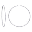 925 Sterling Silver Womens Diamond-cut 2mm x 75mm Hoop Earrings