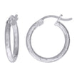 925 Sterling Silver Womens Diamond-cut 2mm x 12mm Hoop Earrings - SLV-120634
