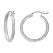925 Sterling Silver Womens Diamond-cut 2mm x 15mm Hoop Earrings - SLV-120635