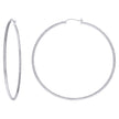 925 Sterling Silver Womens Diamond-cut 2mm x 65mm Hoop Earrings - SLV-120645