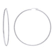 925 Sterling Silver Womens Diamond-cut 2mm x 70mm Hoop Earrings