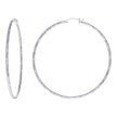 925 Sterling Silver Womens Diamond-cut 2mm x 65mm Hoop Earrings - SLV-120660