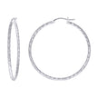 925 Sterling Silver Womens Diamond-cut 2mm x 40mm Hoop Earrings - SLV-120669