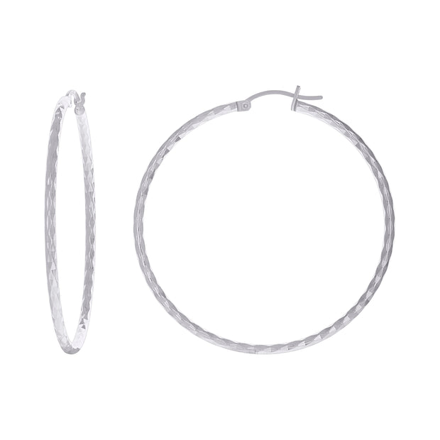 925 Sterling Silver Womens Twisted Hoop Earrings