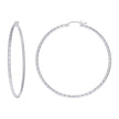 925 Sterling Silver Womens Diamond-cut 2mm x 55mm Hoop Earrings - SLV-120672