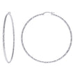 925 Sterling Silver Womens Diamond-cut 2mm x 65mm Hoop Earrings - SLV-120674