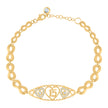 10kt Yellow Gold Womens Cubic-Zirconia Heart Quinceanera 15 Charm Bracelet Size 8 Inches